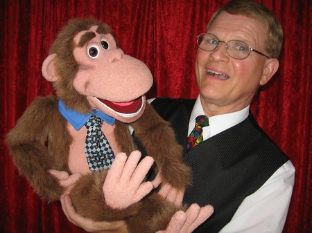 Mark Wade with one of his puppet characters